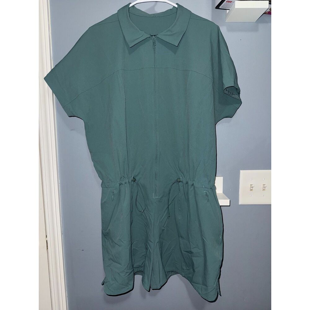 Lululemon Stretch Rib Pocketed Romper in Tidewater Teal | Size 10 | Athleisure